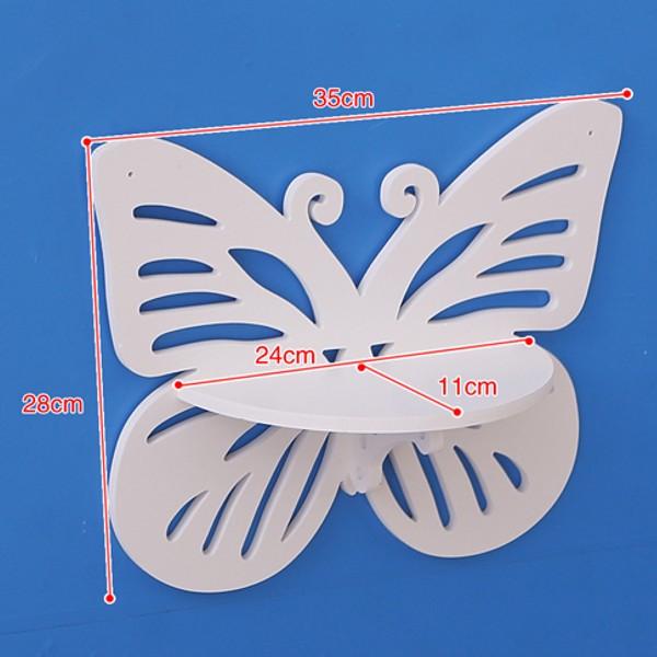 Set 2 x Etajera de perete, model fluture, 28 x 35 cm