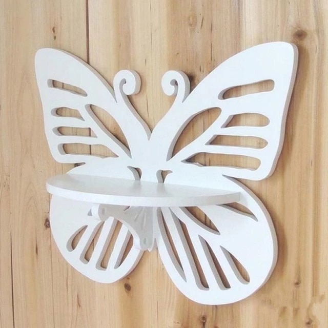 Etajera de perete, model fluture, 28 x 35 cm