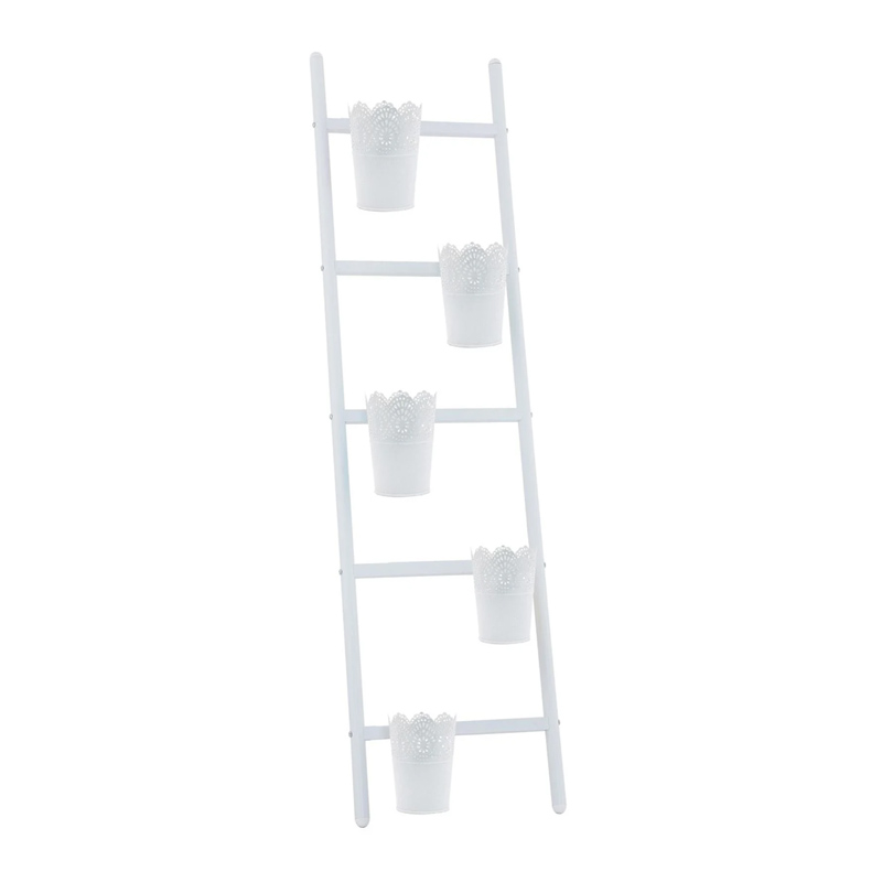 Scara decorativa pentru exterior, 39 x 127 cm, metal, 5 trepte, 5 ghivece