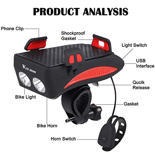 Set bicicleta: Lampa suport telefon + Aparatoare LED