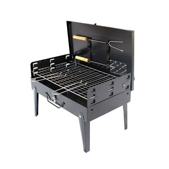 Gratar pliabil de gradina cu accesorii BBQ incluse