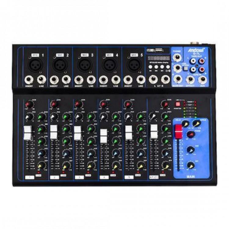 Consola de mixare profesionala 7 canale, USB Bluetooth