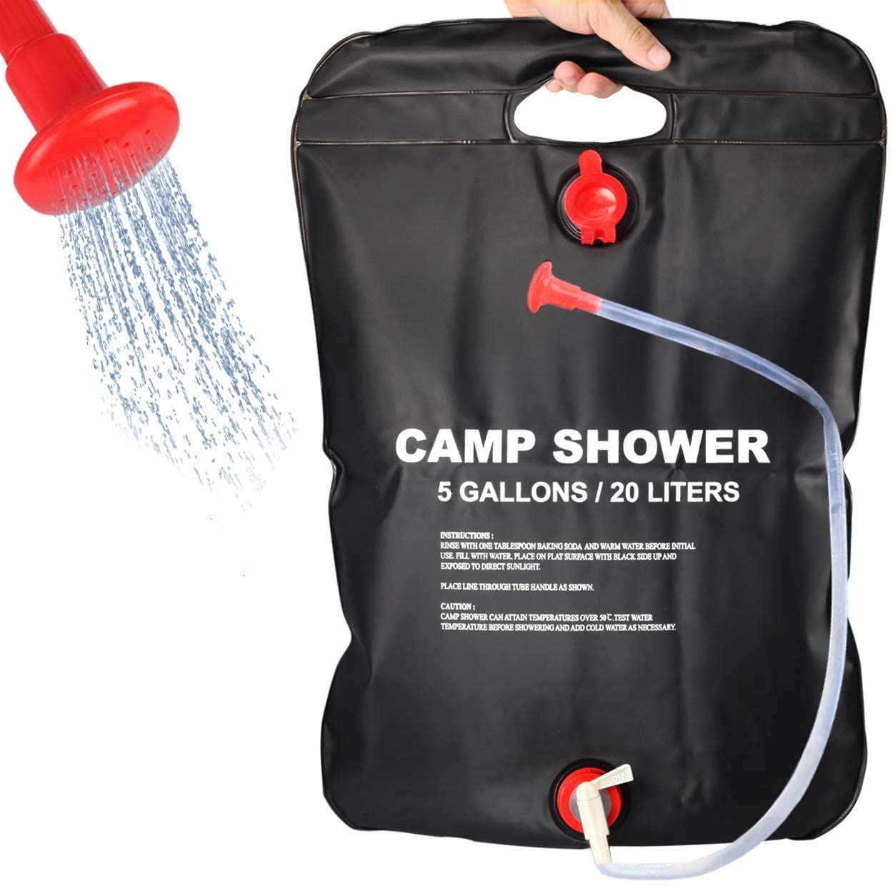 Dus portabil pentru camping, PVC, reglabil, capacitate 20 litri