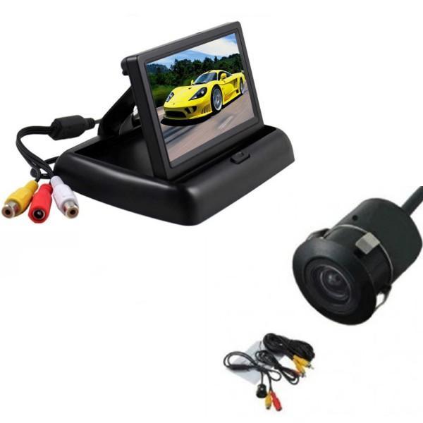 Monitor pliabil TFT 4.3 inch + Mini camera auto de marsarier Night Vision