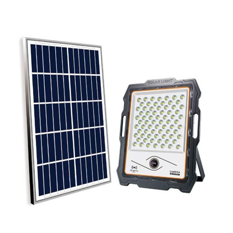 Proiector 100 W cu panou solar si camera de supraveghere
