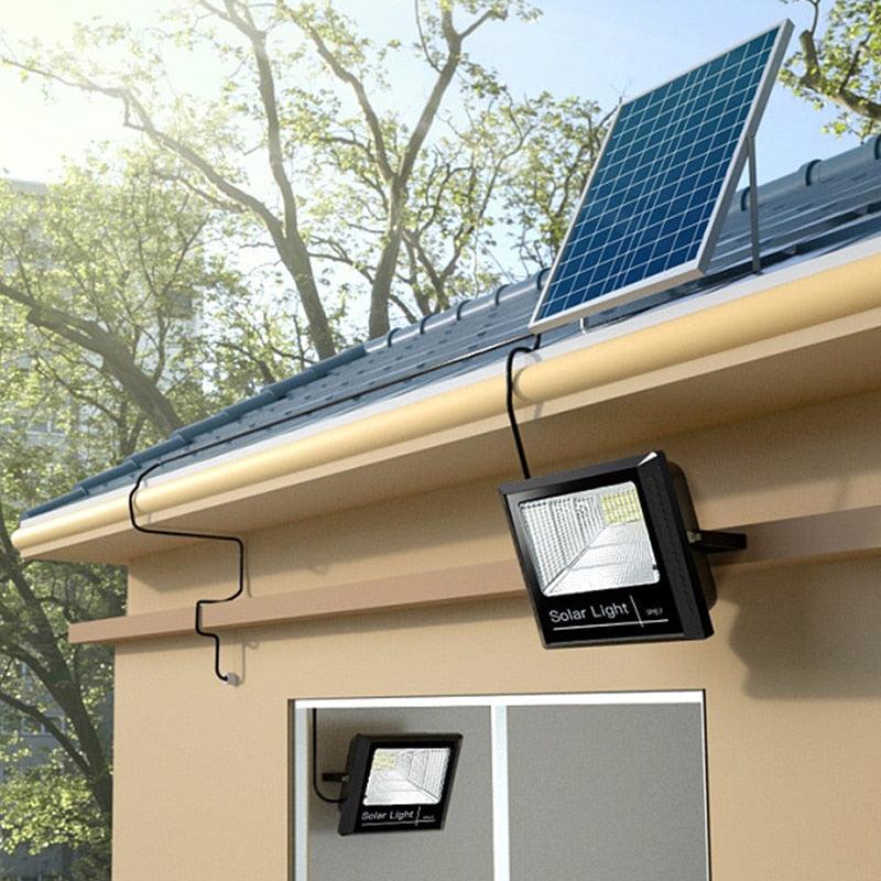 Set 2 x Proiector solar 150 W, telecomanda, autonomie 14 ore