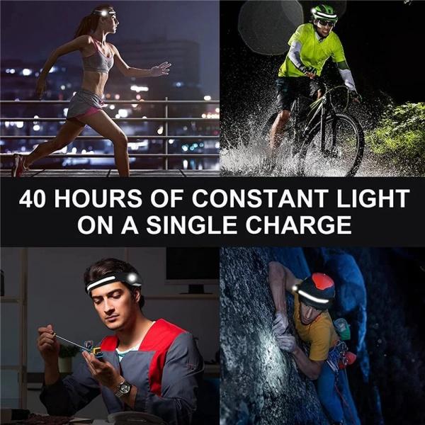 Lanterna frontala LED, 350 lumeni, Negru