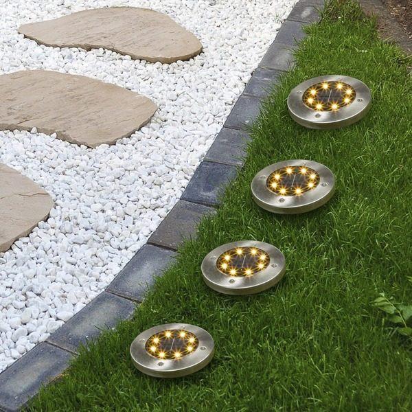 Set 8 lampi solare cu aspect de piatra, 8 LED