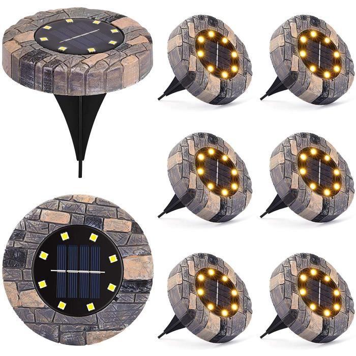 Set 8 lampi solare cu aspect de piatra, 8 LED