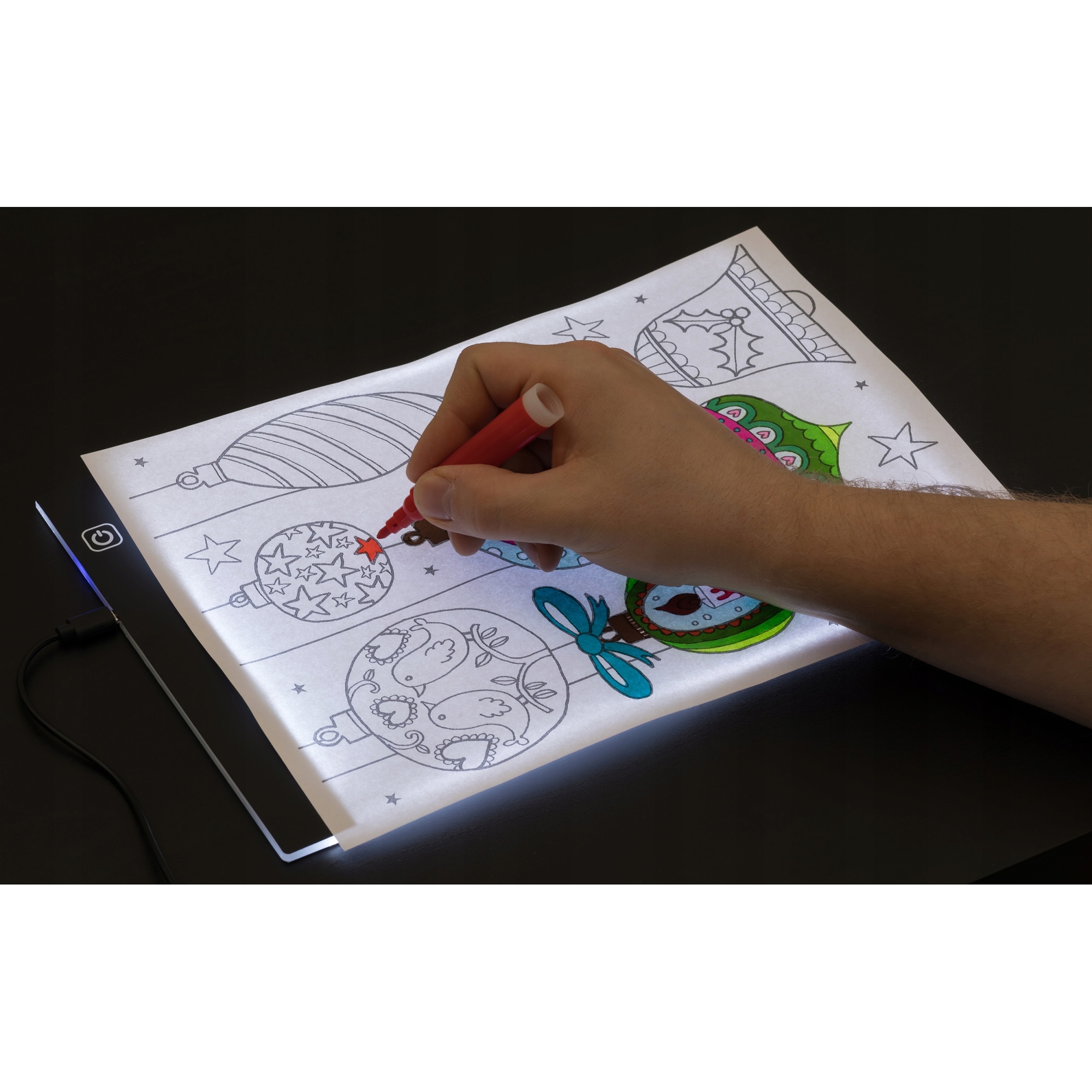 Tableta LED, proiectare lumina desene, A4, USB
