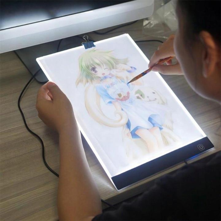 Tableta grafica LED, proiectare lumina desene, A4, USB
