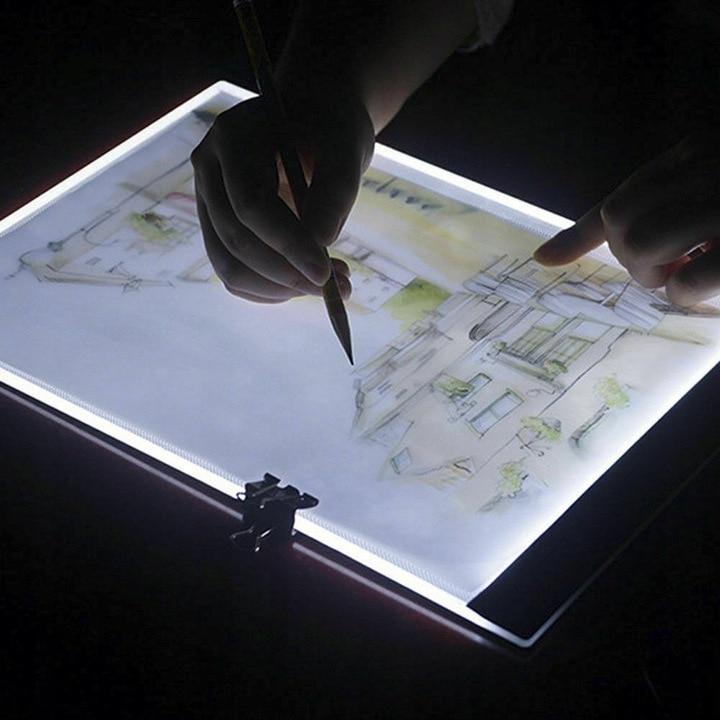 Tableta grafica LED, proiectare lumina desene, A4, USB