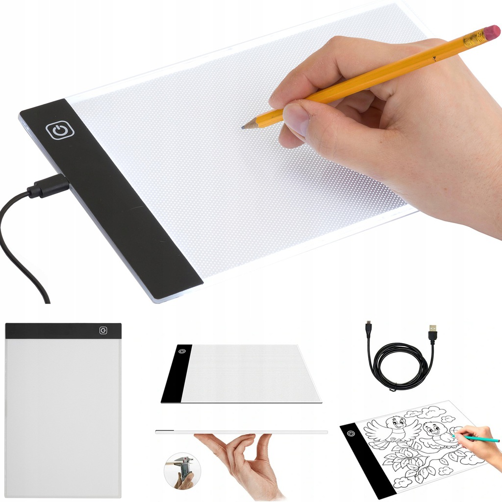 Tableta grafica LED, proiectare lumina desene, A4, USB