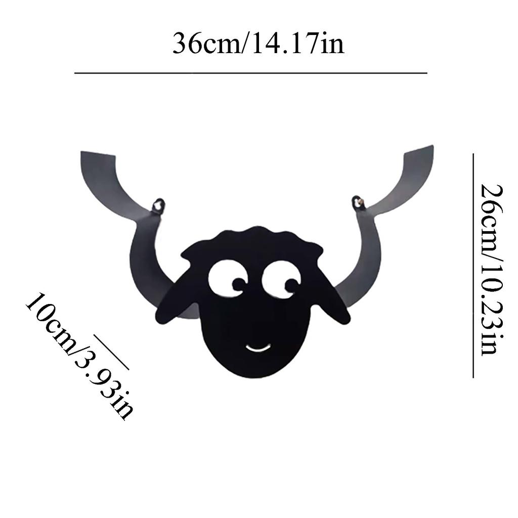 Suport baie pentru hartia igienica, Oaie, Negru