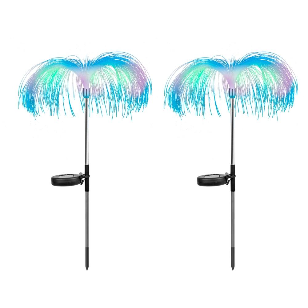 Set 3 x Lampa solara tip meduza, fibra optica LED RGB