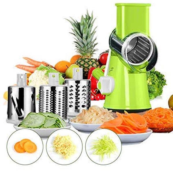 Razatoare manuala pentru legume Tabletop Drum Grater, 3 lame interschimbabile