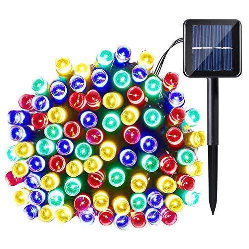 Set 2 x Instalatie solara 100 LED, exterior, Multicolor