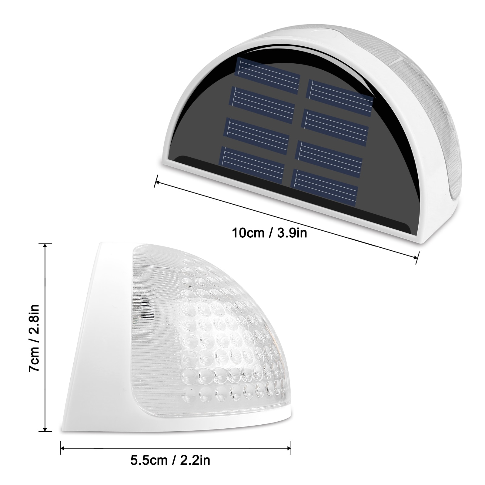 Set 3 x Lampa solara exterior, 6 LED, senzor, lumina rece, Alb