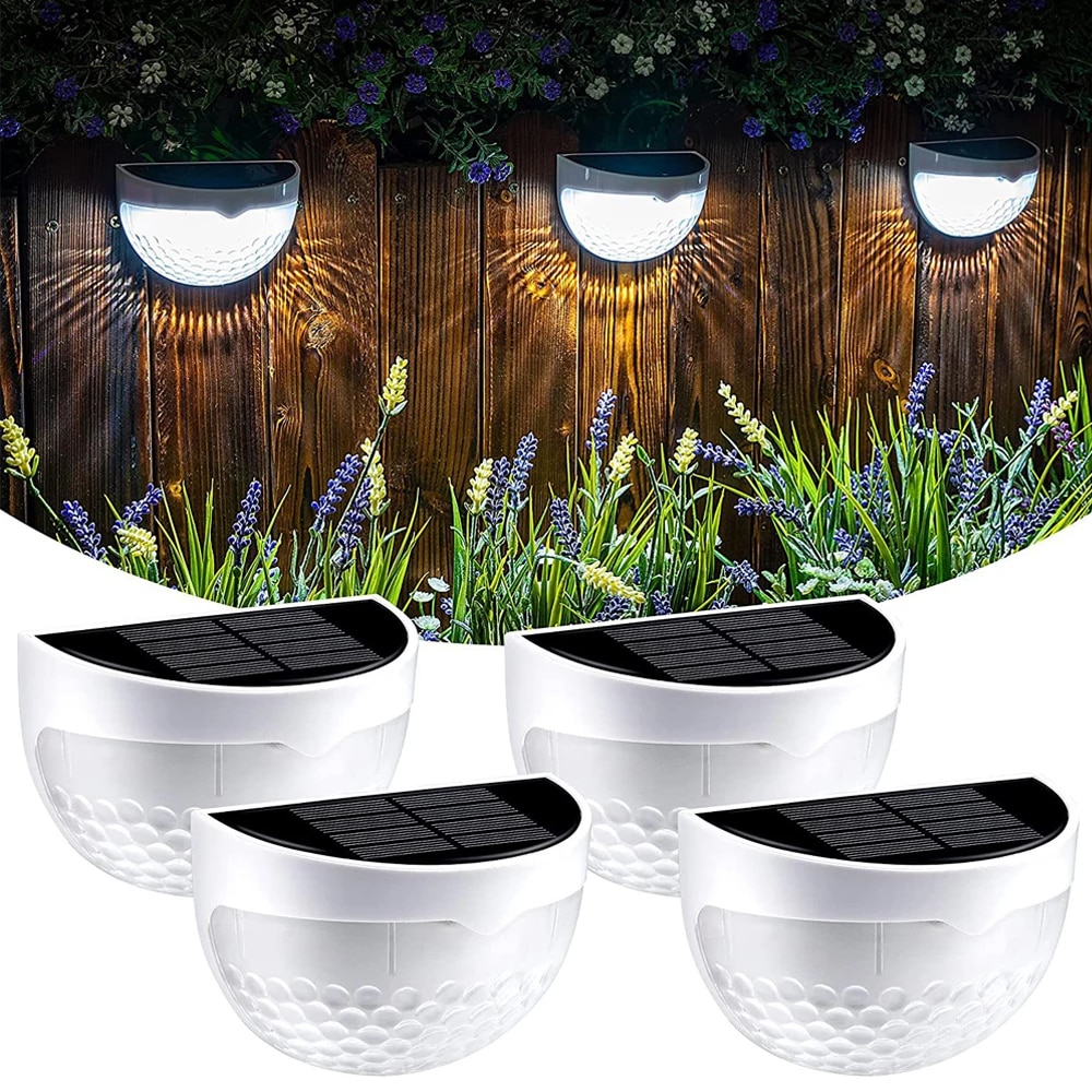 Set 3 x Lampa solara exterior, 6 LED, senzor, lumina rece, Alb