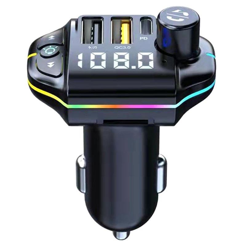 Transmitator FM Bluetooth cu iluminare RGB