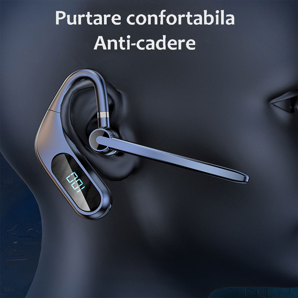 Casca Bluetooth cu display, rotativa, Multipoint