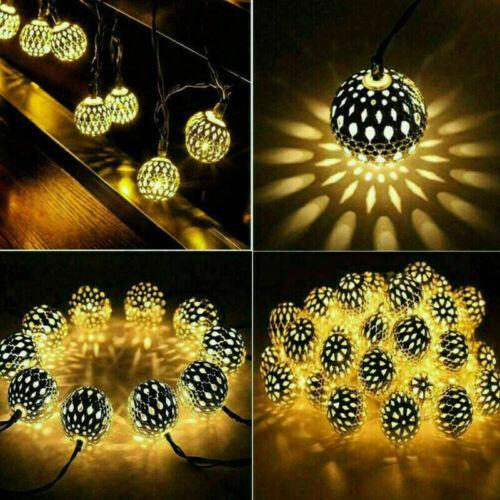 Set 2 x Instalatie LED 20 globulete aurii marocane, 4 metri, interconectabile