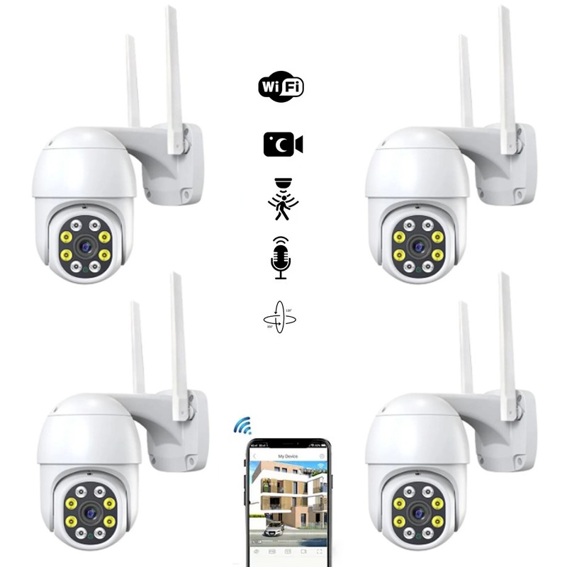 Set 4 x camera de supraveghere IP 360 wifi - Jortan IPC, Card 32GB