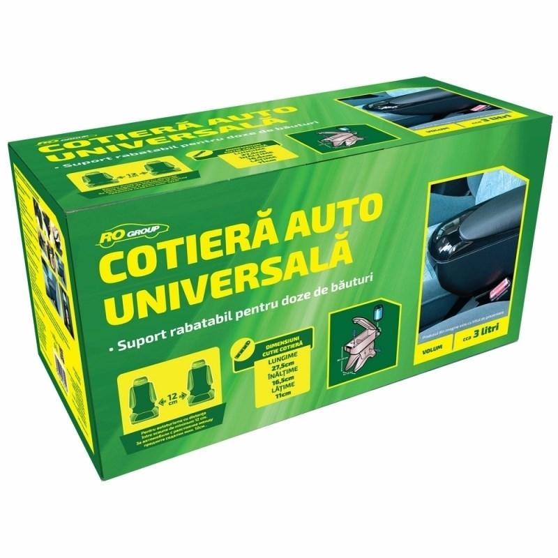 Cotiera auto universala prevazuta cu sistem de prindere metalic ajustabil
