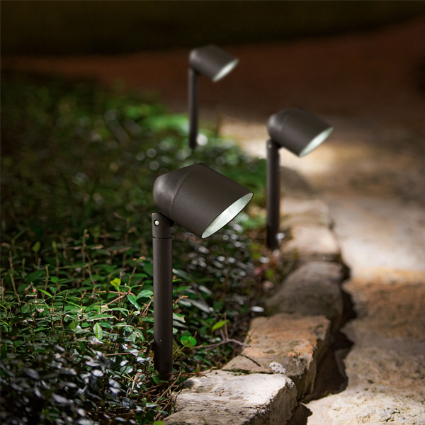 Set 3 x Lampa solara LED cu reflector, Alb cald