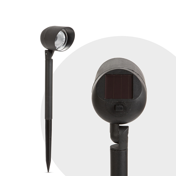 Set 3 x Lampa solara LED cu reflector, Alb cald