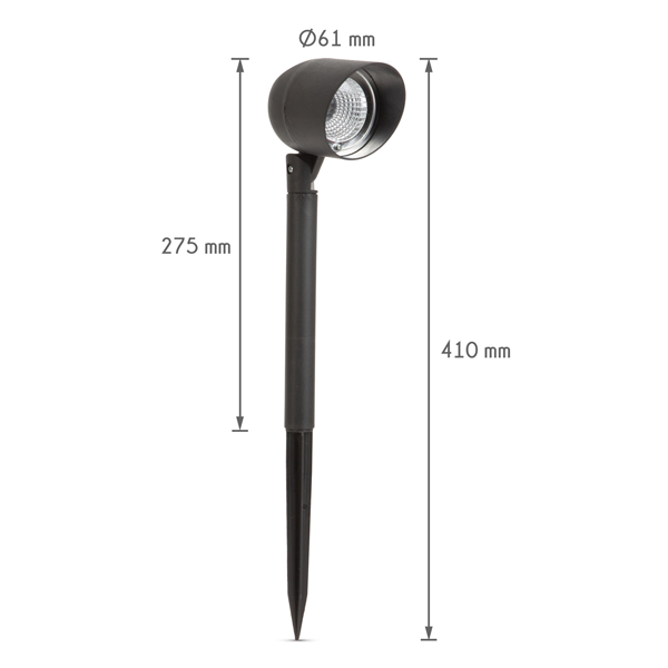 Set 3 x Lampa solara LED cu reflector, Alb cald