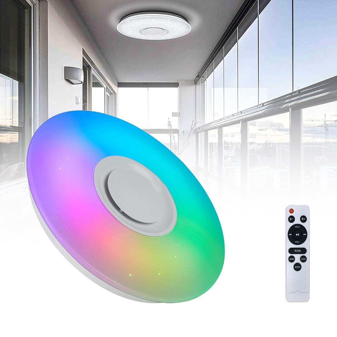 Lampa cu telecomanda pentru tavan, Bluetooth, Multicolor