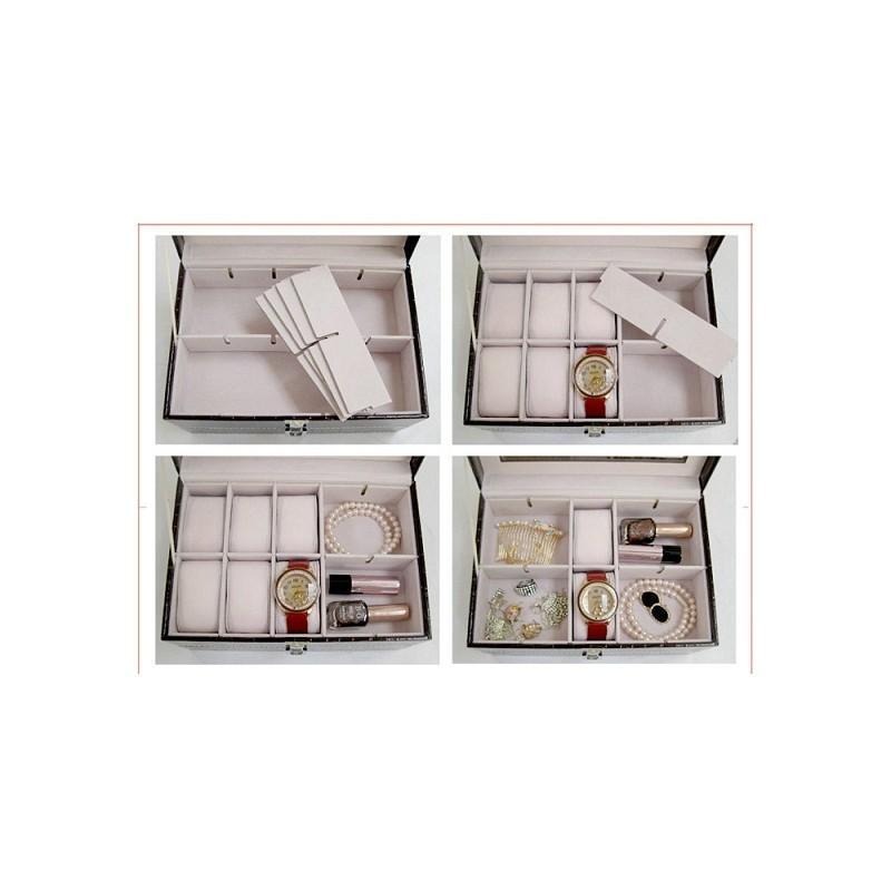 Cutie depozitare 10 ceasuri. Material piele ecologica.