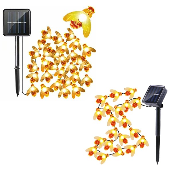 Set 2 x Instalatie solara cu 50 albinute LED
