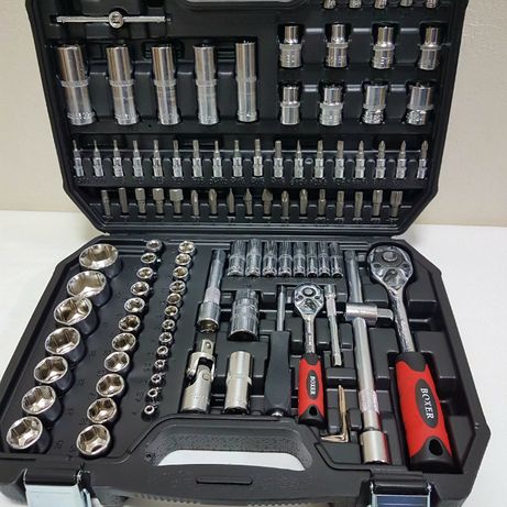 Trusa chei BOXER 108 piese, negru, Chrome Vanadium, Polonia