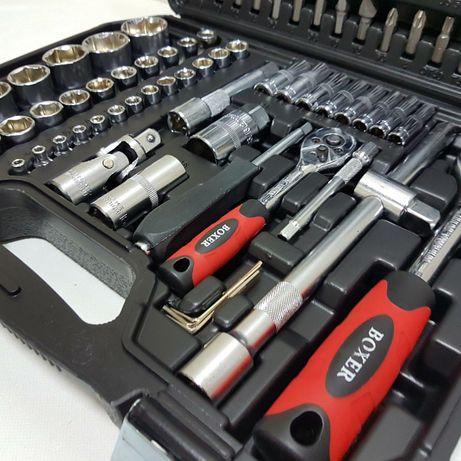 Trusa chei BOXER 108 piese, negru, Chrome Vanadium, Polonia