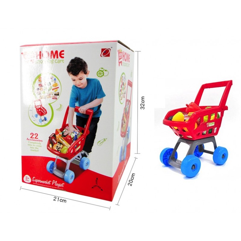 Jucarie pentru copii - Carucior de cumparaturi + 22 accesorii