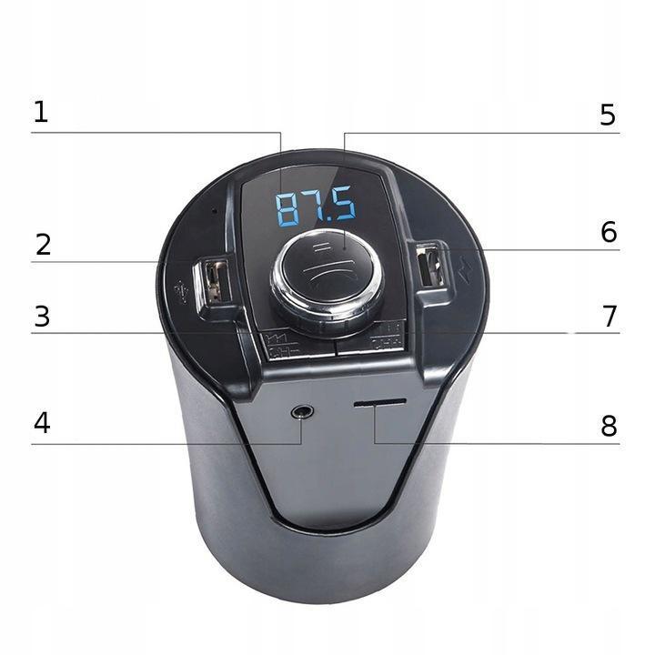 Modulator auto Bluetooth, FM, 2 x USB, Negru