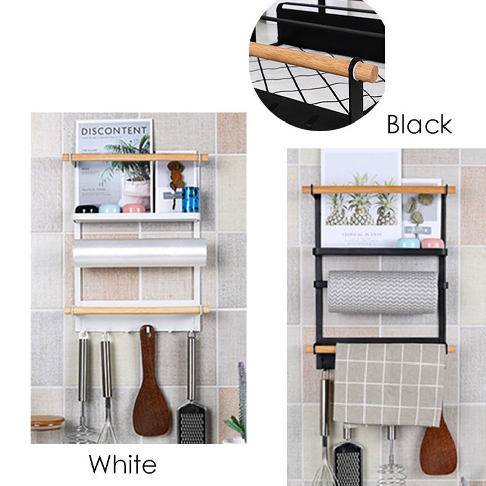 Suport de bucatarie magnetic 45 x 30 cm, Negru / Alb