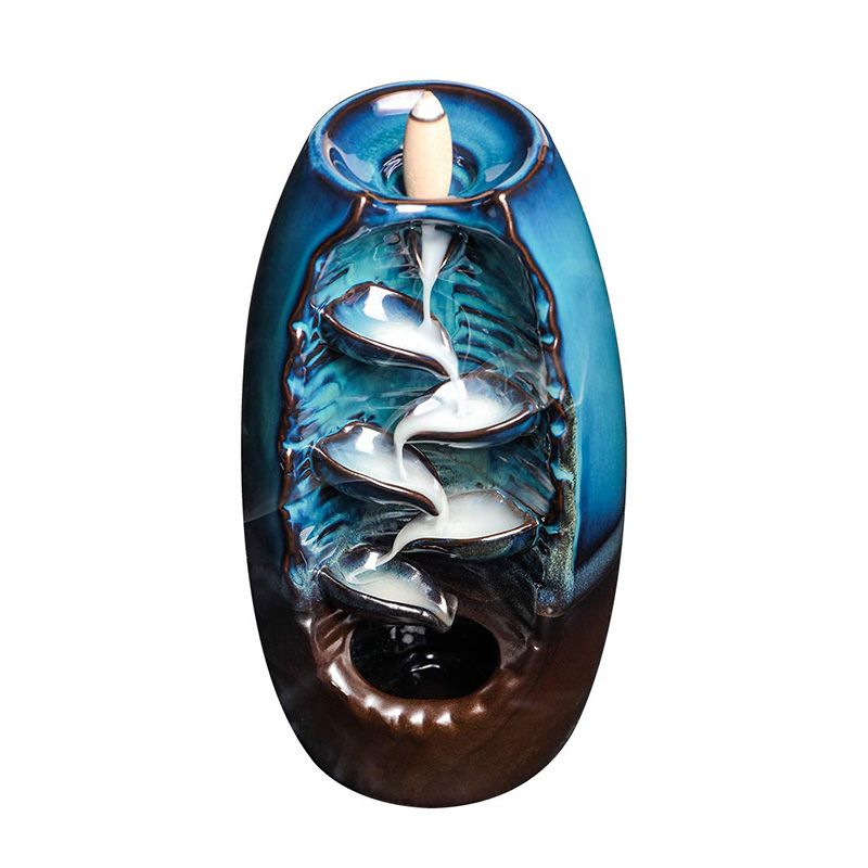 Suport aromaterapie, fantana curgatoare, albastru/maro