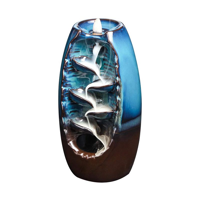 Suport aromaterapie, fantana curgatoare, albastru/maro