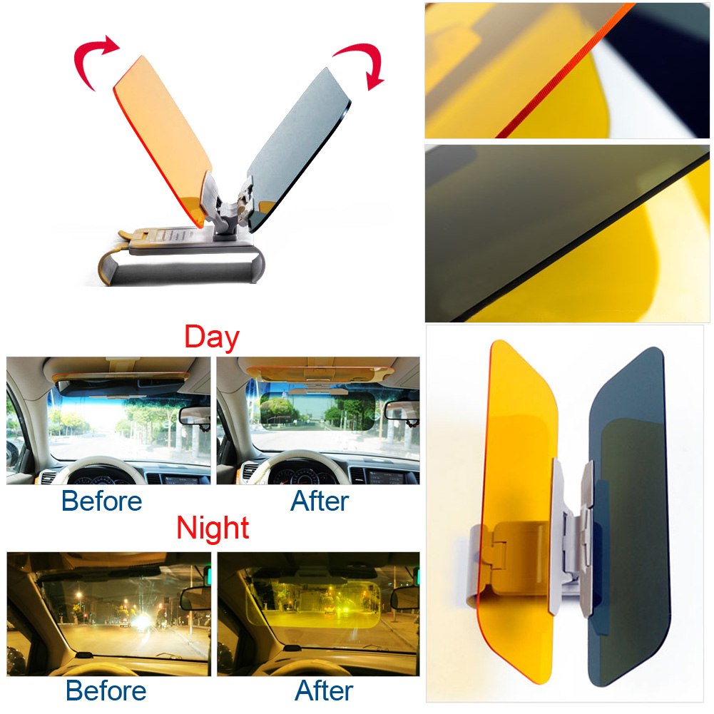 Parasolar auto HD cu functie dubla zi / noapte - util in timpul condusului