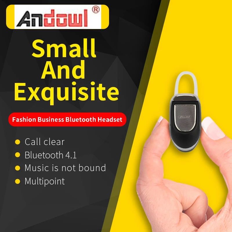 Mini casca Bluetooth Andowl Q-910, Stereo Music V4.0, iOS si Anroid, Negru