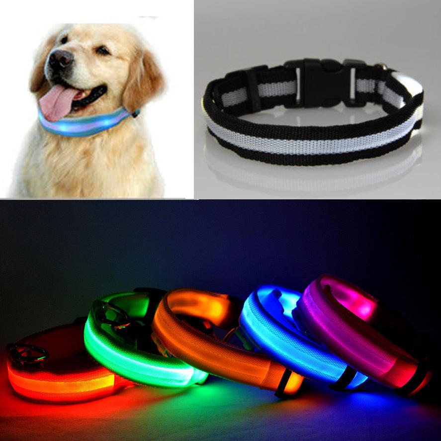 Zgarda led cu lumini multicolore pentru caini sau pisici