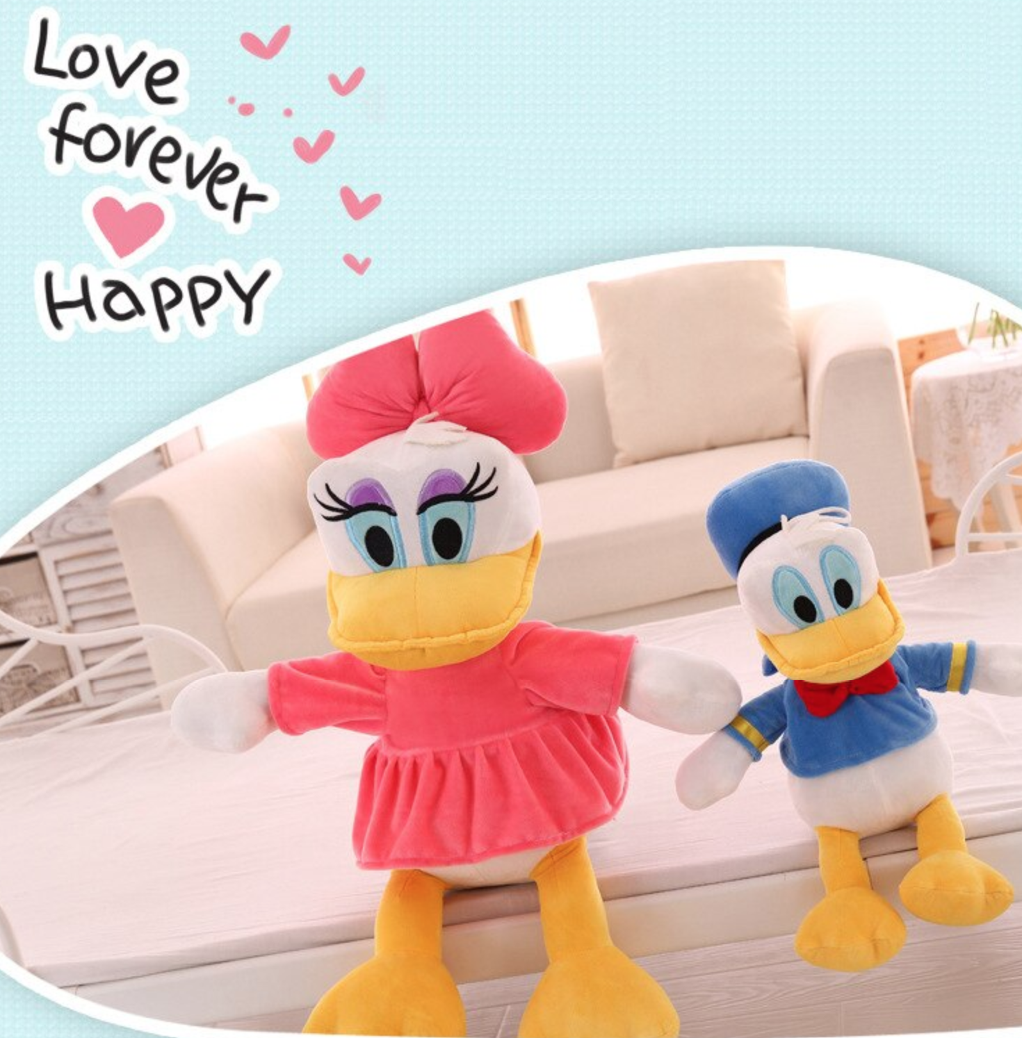Jucarii muzicale din plus Donald Duck si Daisy Duck, 60 cm