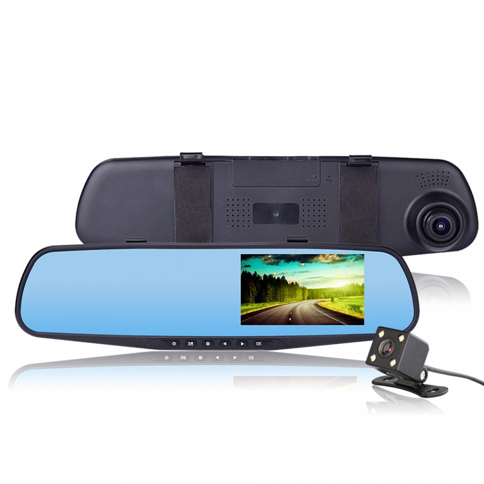 Oglinda auto cu camera fata-spate, rezolutie HD, display 3.5 inch