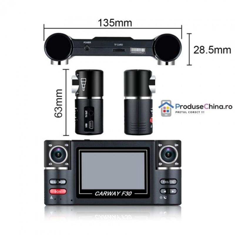 Camera auto video cu dubla functie Carway F30 12 MP