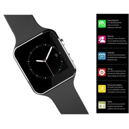 Ceas Smartwatch X6 Black, Ecran curbat, Camera, Bluetooth