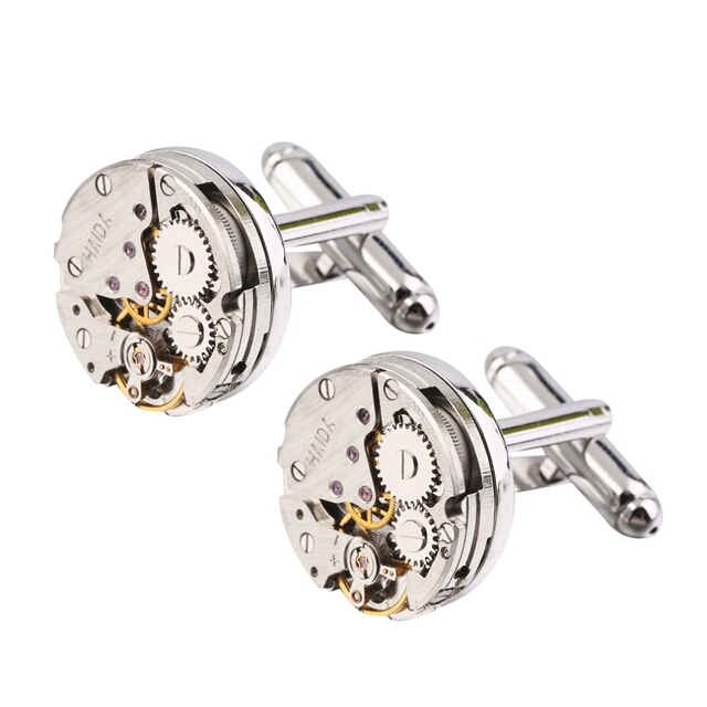 Set 2 butoni pentru camasa cu aspect de mecanism ceas