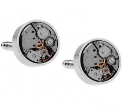 Set 2 butoni pentru camasa cu aspect de mecanism ceas